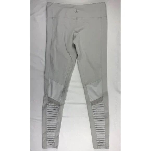 Alo High Waist Moto Long Legging In Alloy Matte/Glossy Panels Size M - Picture 4 of 11